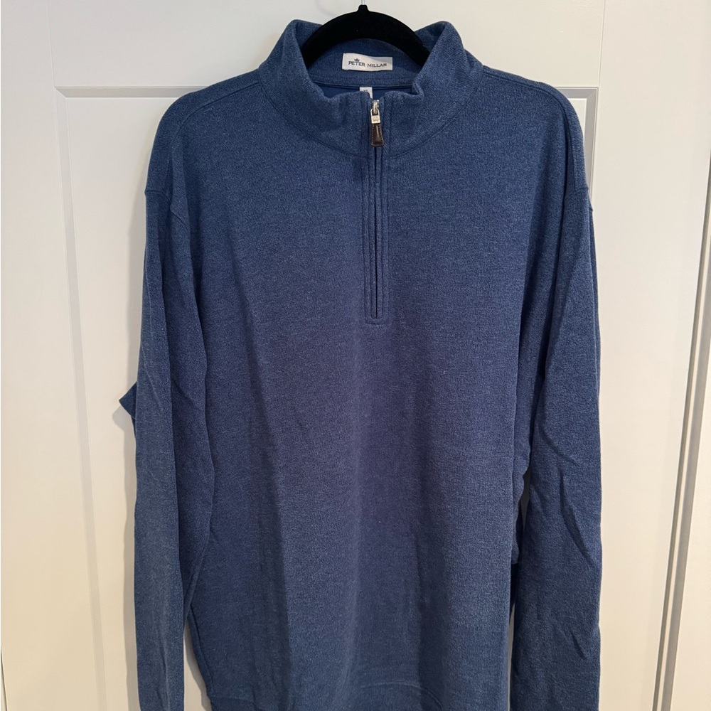 Peter Millar Navy Zip-Up Sweater